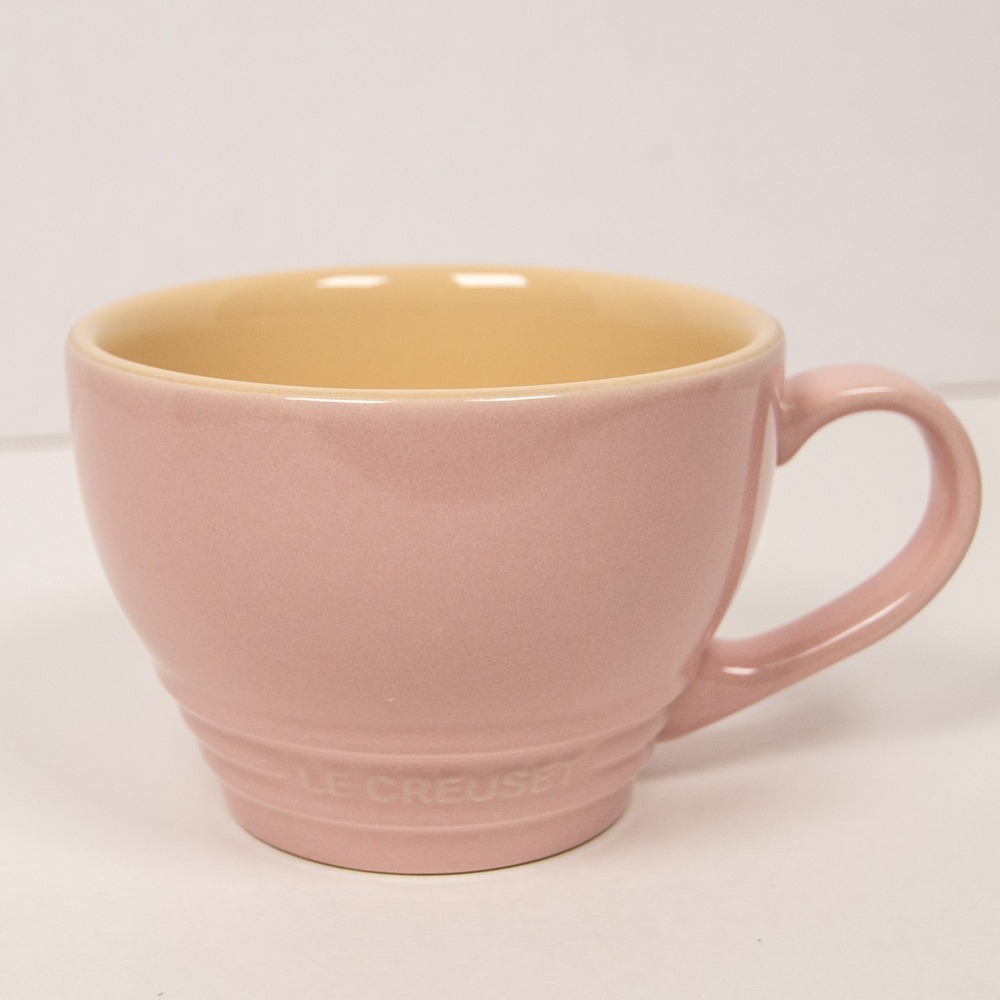Le Creuset Stoneware Bistro Mug 14 oz Chiffon Pink Giant Cappuccino Cup